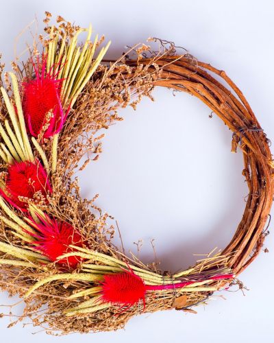 Χειροποίητο Στεφάνι αποξηραμένων Λουλουδιών