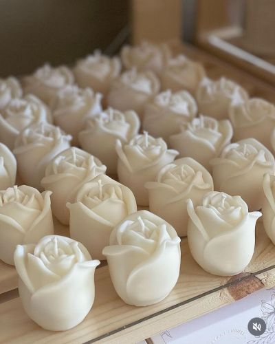 Μπομπονιέρα τριαντάφυλλο κερί