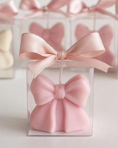 Μπομπονιέρα Βάπτισης Mini Φιόγκος Κερί