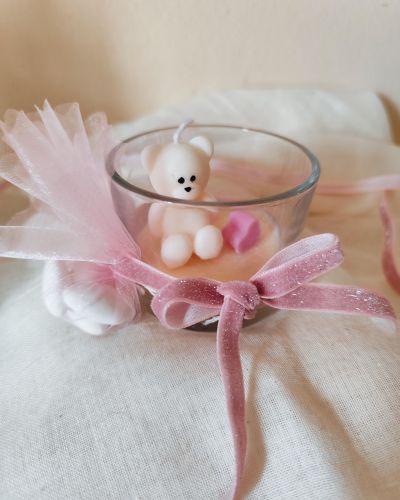 Μπομπονιέρα Κερί Σε Βαζάκι-Teddy Bear